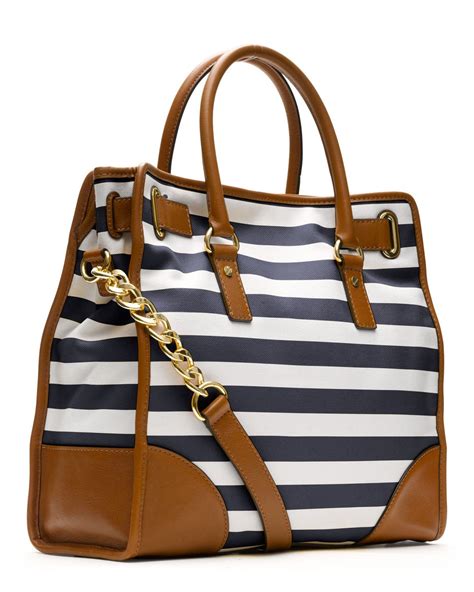 michael kors hamilton blue and white striped